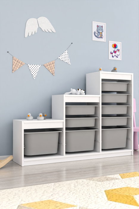 Hanah Home Armario Multiusos Blanco y Gris Hanah Home Armario Multiusos Blanco y Gris